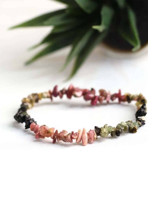 Multi Tourmaline Chips Stone Bracelet