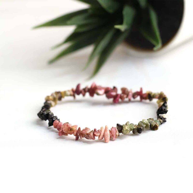 Multi Tourmaline Chips Stone Bracelet