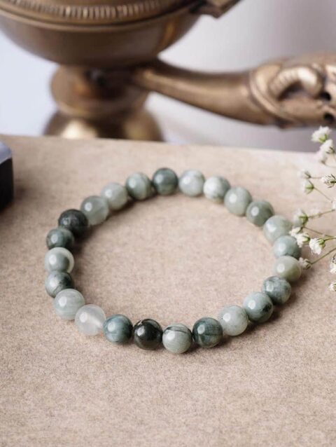 Cats Eye Round Stone 8 MM 24 Beads Elastic Bracelet