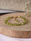 Peridot Crystal Chips Chain Bracelet