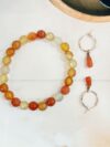 Crystal Red Carnelian Bracelet and Earring