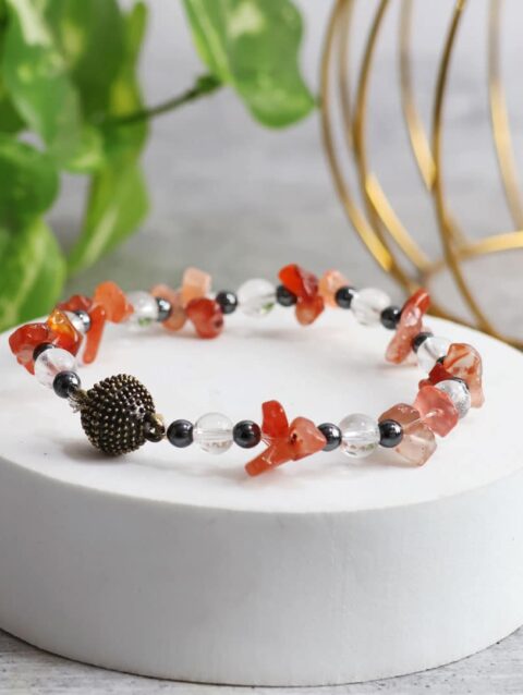 Shop Red Carnelian Chips Magnetic Lock Bracelet