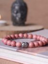 Rhodochrosite Buddha Crystal Bracelet