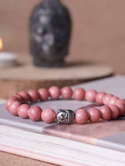 Rhodochrosite Buddha Crystal Bracelet