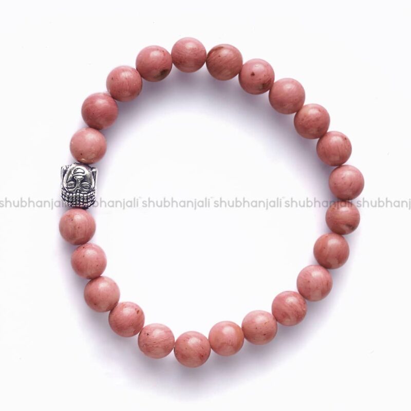 Rhodochrosite Buddha Crystal Bracelet