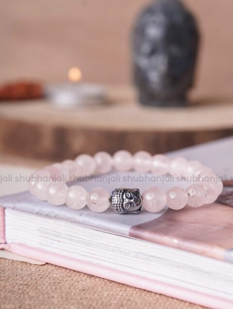 Rose Quartz Buddha Crystal Bracelet