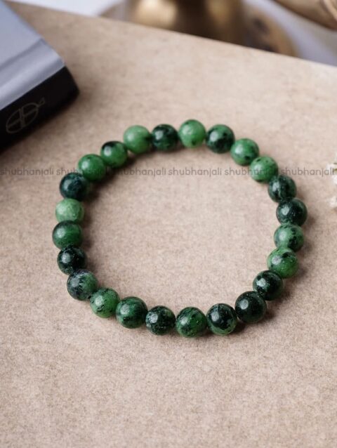 Ruby Zoisite Natural Round Beads Bracelet