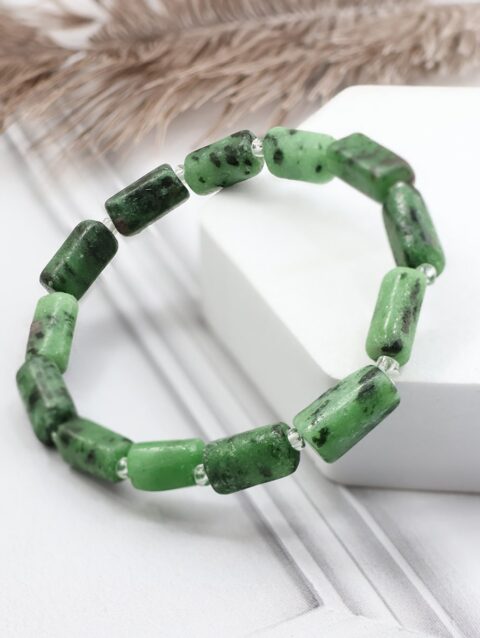 Shop Ruby Zoisite Faceted Tube Beads Stone Bracelet