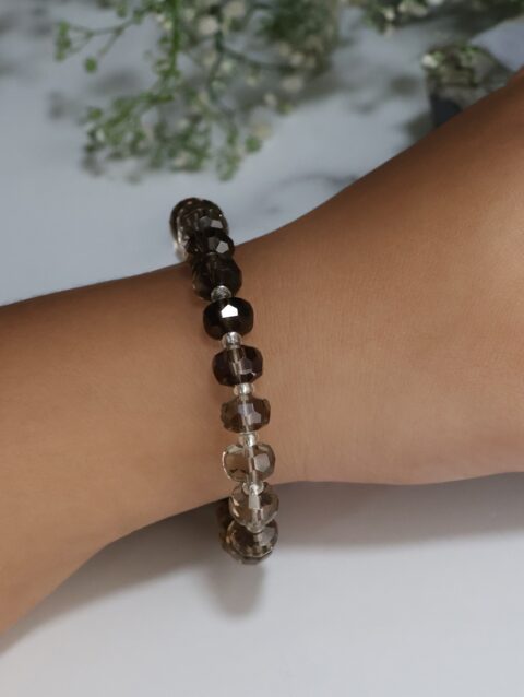 Shop Smoky Quartz Rondelle Drum Beads Bracelet