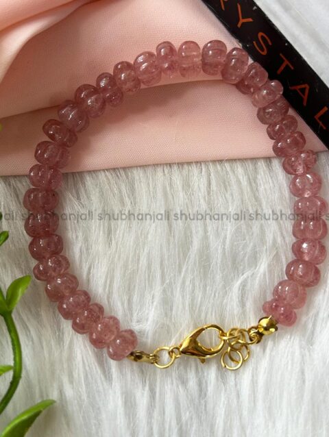 Strawberry Quartz Bracelet(Watermelon Shaped beads)