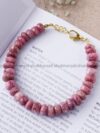 Natural Thulite Crystal Bati Faceted Beads Bracelet