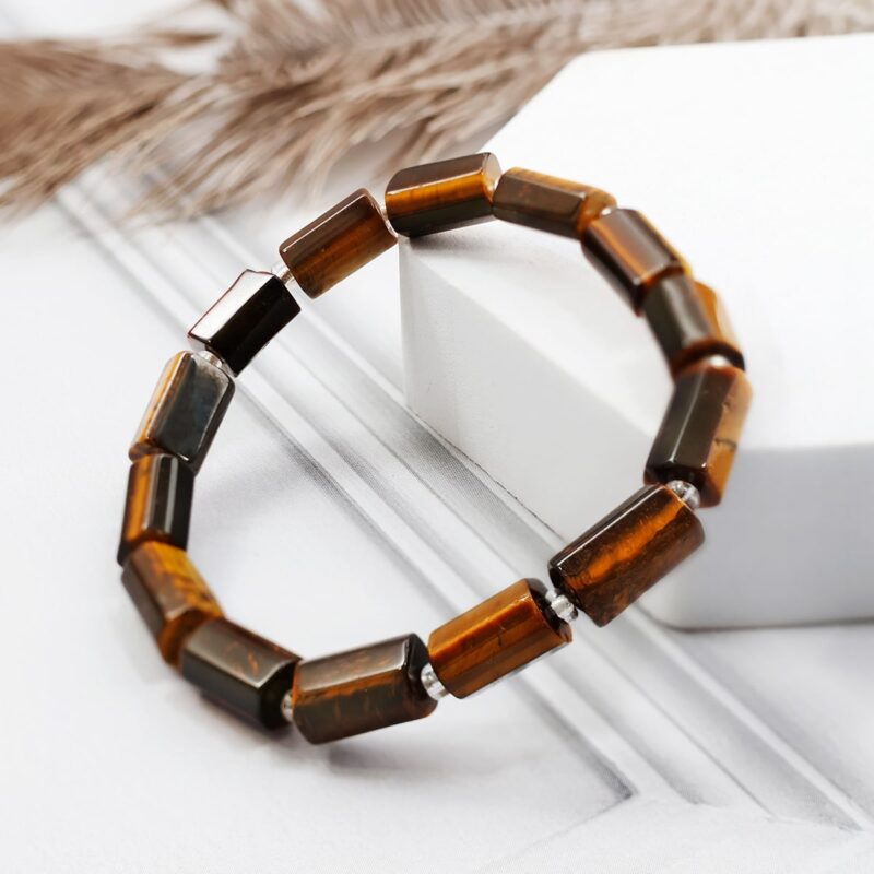 Shop Tiger Eye Faceted Tubes Stone Bracelet