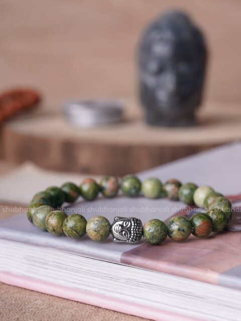 Unakite Buddha Crystal Bracelet