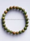 Natural Unakite Crystal Round Beads Bracelet