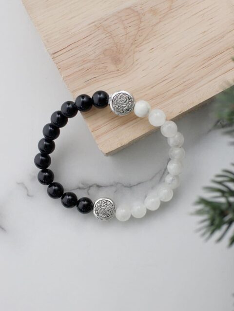 Crystal Beads Yin Yang Energy Balance Bracelet