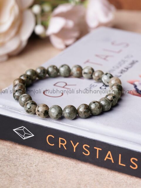 Yooperlite Round Stone 8 mm 24 Beads Elastic Bracelet