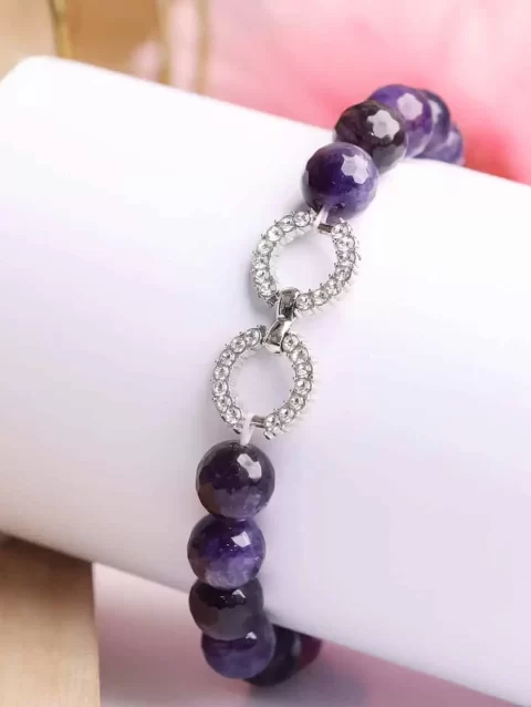 Shubhanjali-Amethyst-Faceted-Beads-Infinity-Charm-Bracelet