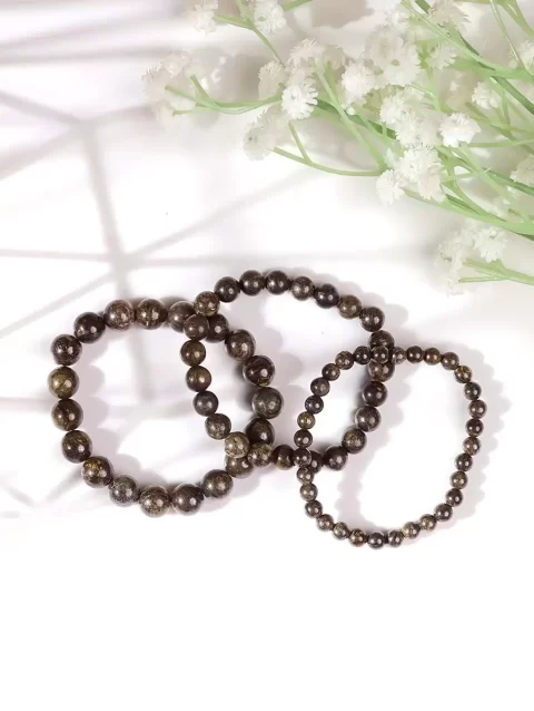 Shop Bronzite Crystal Bracelet In Round Beads