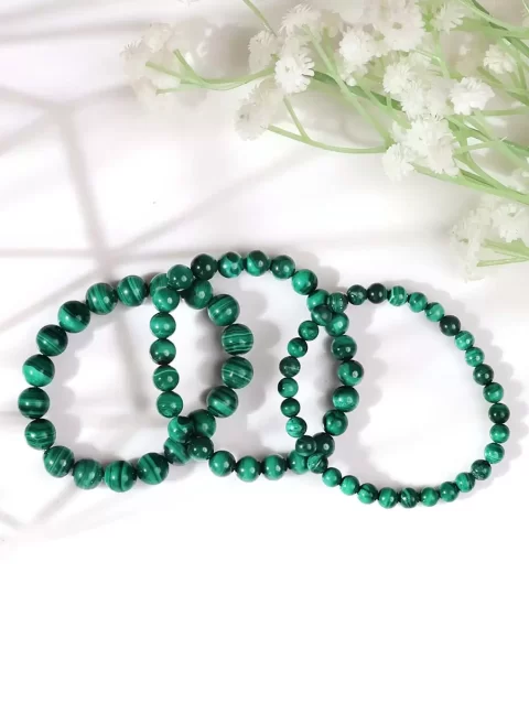 Shop Natural Malachite Crystal Bracelet In Round Beads