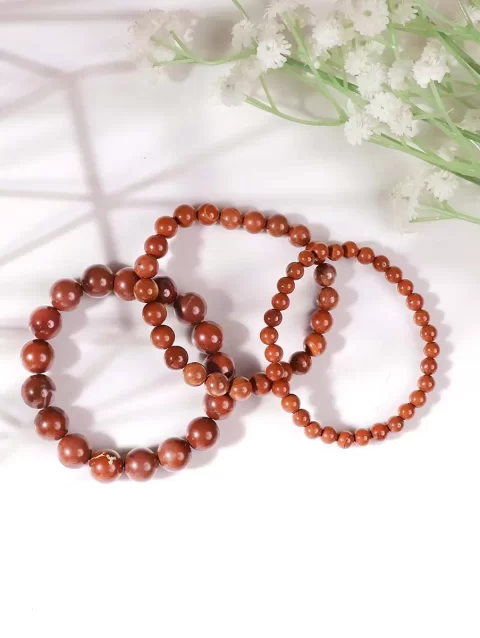 Shop Natural Red Jasper Crystal Bracelet In Round Beads