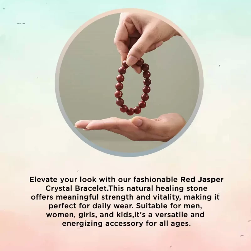 Shop Natural Red Jasper Crystal Bracelet In Round Beads