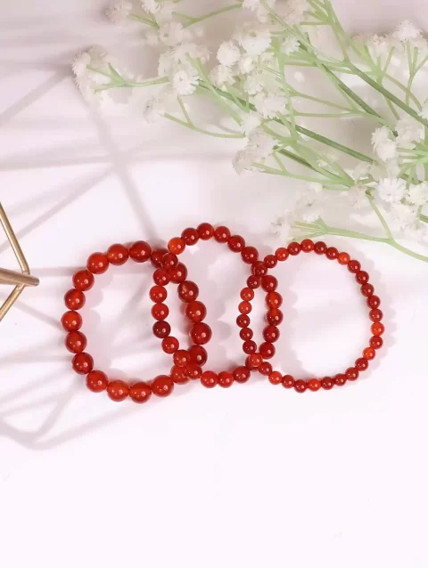 Shop Red Onyx Crystal Bracelet In Round Beads