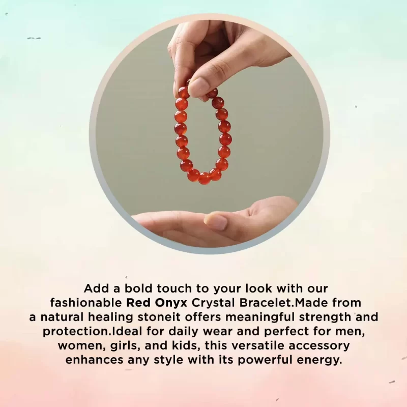 Shop Red Onyx Crystal Bracelet In Round Beads