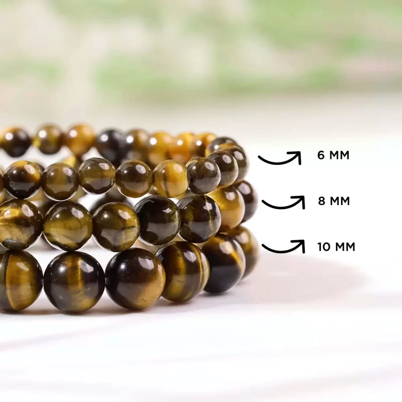 Shop Natural Tiger Eye Crystal Bracelet In Round Beads