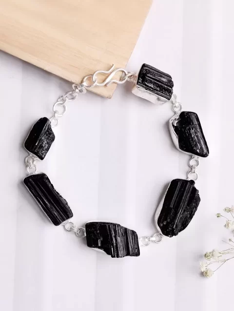 Black Tourmaline Raw Bracelet