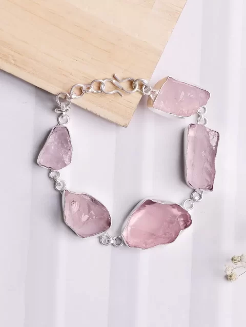 Rose Quartz Raw Bracelet