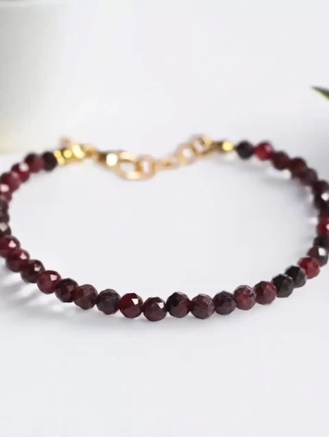 Shop Garnet Crystal Bracelet In 4mm Beads Faceted