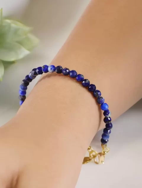 Shop Lapis Lazuli Crystal Bracelet In 4mm Faceted Beads