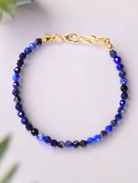 Shop Lapis Lazuli Crystal Bracelet In 4mm Faceted Beads