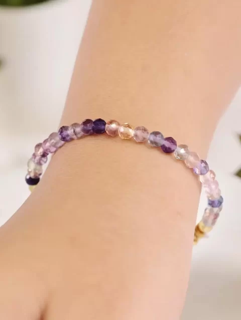 Shop Multi Fluorite Crystal Bracelet In 4mm Faceted Beads