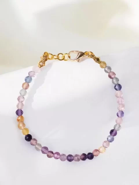 Shop Multi Fluorite Crystal Bracelet In 4mm Faceted Beads