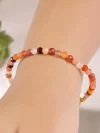 Shop Red Carnelian Crystal Bracelet In 4mm Faceted Beads