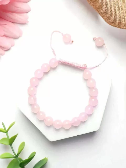 Shop Natural Rose Quartz Crystal Thread Bracelet 8mm